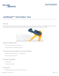 Thumbnail of document Data Sheet - JackRapid Punchdown Tool